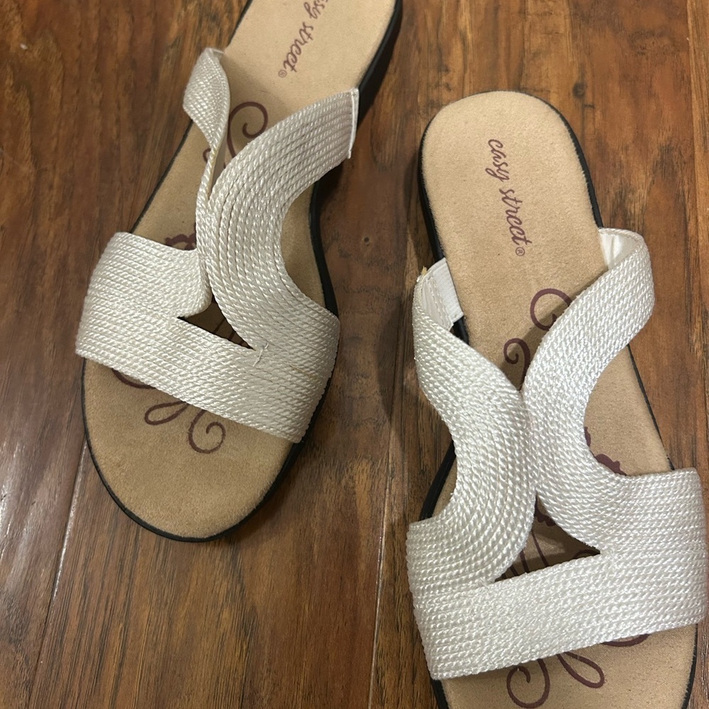 Women's Sandals Woven Upper Slide-On Feature Perfect For Summer Open Toe - Picture 3 of 6